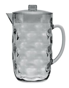 80 oz. Clear Light Grey Acrylic Plastic Pitcher great for Iced Tea, Juice, Water