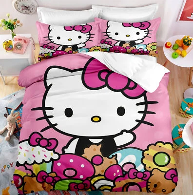 Juego de funda de almohada edredón/edredón de postre de dibujos animados para gatito  Foto 1 de 3