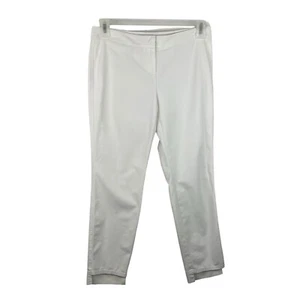 Lafayette 148 Sz 4 Manhattan White Step Hem Slim Leg Ankle Pants Spring Modern - Picture 1 of 11