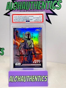 TEMUERA MORRISON SIGNED 2024 TOPPS CHROME BOBA FETT CARD PSA AUTO 10 STAR WARS 1 - Picture 1 of 2