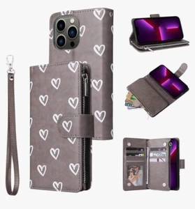 UEEBAI iPhone 12 Premium Vintage Cuero PU Bolso de Mano Cremallera Bolsillo Estuche - Imagen 1 de 6