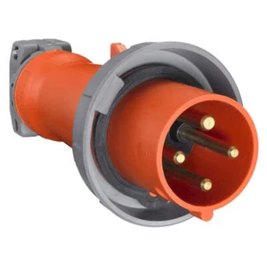 HUBBELL HBL420P12W IEC Pin and Sleeve Plug,20 A,Orange,3Pl 6C152 - Picture 1 of 2
