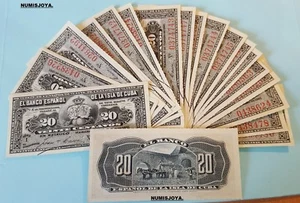 ESPAÑA COLONIAL Alfonso XIII Billete SIN CIRCULAR 20 centavos Banco Español 1897 - Foto 1 di 2