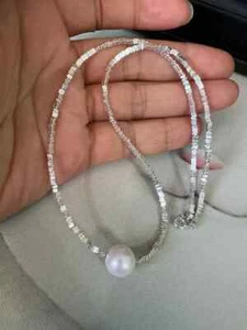 elegant 10-11mm south sea round white pearl pendant 925s (t) - Foto 1 di 4