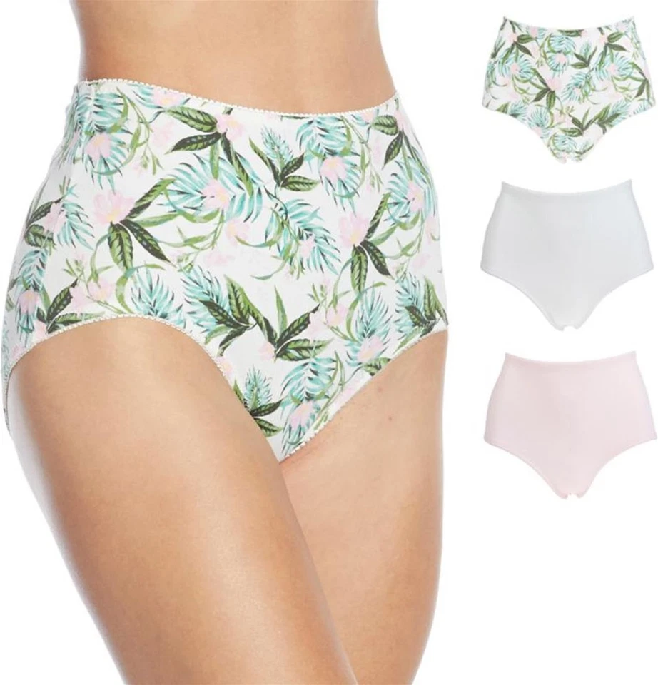 Rhonda Shear 3 piezas calzoncillo suavizante tropical floral rosa claro blanco M nuevo sin etiquetas (237) Foto 1 de 1