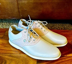 New FootJoy Traditions 97920 Previous Season Spiked Pink/White Golf Shoes 7.5 M - Picture 1 of 10