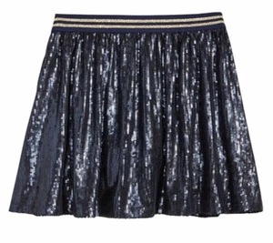 Girls Tommy Hilfiger Blue & Gold Sequin Skirt Retail $45.50 Price $29 NWT 8-10 Y - Picture 1 of 3