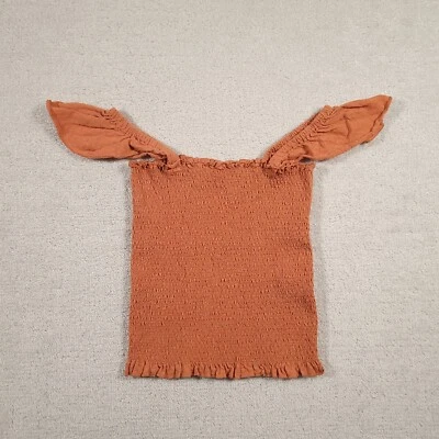 Billabong Crop Top Off Shoulder Women's Large Orange - Image 1 of 4