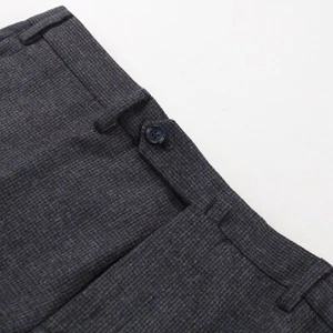 Incotex NWT Flat Front Dress Pants Size 50 34 US Blue Flannel 100% Wool - Picture 1 of 12