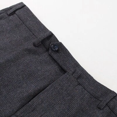 Incotex NWT Flat Front Dress Pants Size 50 34 US Blue Flannel 100% Wool - Image 1 of 4