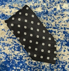 NEW Brooks Brothers Black Gray Blue Ivory Geometric Italian Silk Necktie USA - Picture 1 of 4