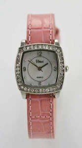 Vivani Uhr Damen Mop Edelstahl Silber Leicht Lesen Rosa Leder Batterie Quarz - Bild 1 von 3