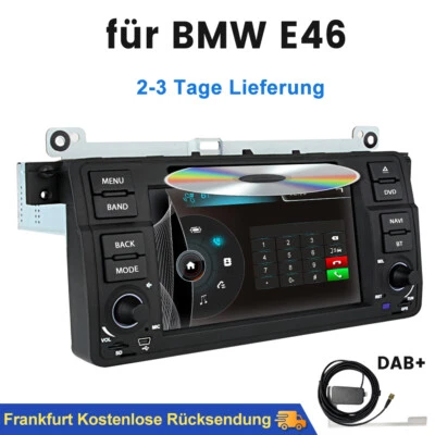 7'' Autoradio GPS Nav CD DVD USB BT SWC FM DAB+ RDS Für BMW E46 3er 318 320 325 - Bild 1 von 4