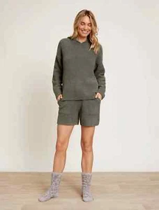 NWT Barefoot Dreams Eco CozyChic Hoodie Lounge Set Shorts Olive Branch Green - S - Picture 1 of 12