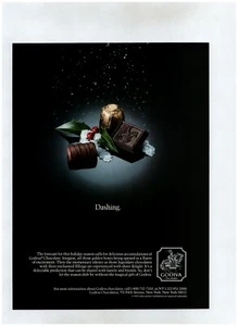 Godiva Chocolatier 1990 anuncio impreso original ~ envío gratuito ~ chocolate navideño - Imagen 1 de 1