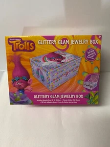 DreamWorks Trolls Glittery Glam Jewelry Box  Design & Decorate Your Own Box  New - Picture 1 of 4