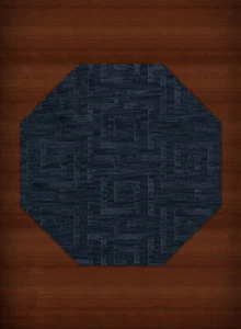 Blue Transitional Hand Hooked Squares Curls Blocks Area Rug Geometric DV13 - Picture 1 of 35