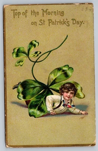 1909 Top Of The Morning On St. Patrick's Day Gruß Urlaub Vintage Postkarte - Bild 1 von 2