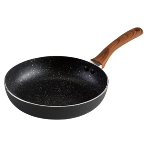 Imusa 9.5" Black Stone Nonstick Fry Pan with Woodlook Handle - Picture 1 of 10