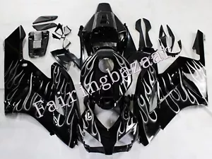 Fit for 2004 2005 CBR1000RR Black White Flame ABS Injection Mold Fairing Kit - Picture 1 of 7