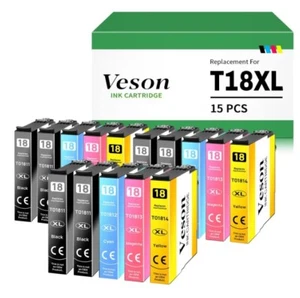 KIT 15 CARTUCCE XL PER EPSON T1811 T1812 T1813 T1814 Epson Expression Home XP - Foto 1 di 4