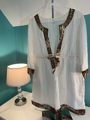 Merona Leopard Swimsuit Coverup Women’s Front Tie Swim Size Medium summer - Image 1 of 4