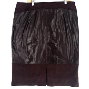 Marc New York Faux Leather and Suede Brown Pencil Skirt Size XL - Picture 1 of 10
