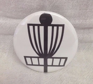 Disc Golf Basket Pin-back Button! Perfect for Disc Golf bag! Great Gift!! USA! - Picture 1 of 4