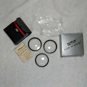 52mm Gemini CLOSE-UP LENS SET of 3 (+1, +2, +4) w/ Case & Original Box Japan VTG - Picture 1 of 10