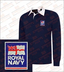 Royal Navy Embroidered Rugby Shirts - Picture 1 of 9