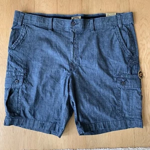 NUEVO Pantalones Cortos Fundición Talla 50 Carga Hombre Grande Azul Informal Cómodo Cintura Elastizada - Imagen 1 de 7