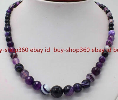 Collar de cuentas de piedras preciosas redondas de ágata multicolor natural de 6-14 mm 18" AAA+ Foto 1 de 4