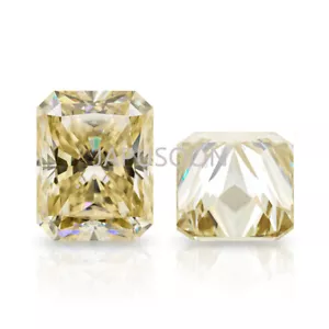 0.5~5 ct VVS1 Champagne Radiant Excellent Cut Moissanite Loose Gemstones & GRA - Picture 1 of 6