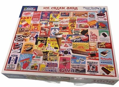 White Mountain Puzzle "Ice Cream Bars" 1000 Piece NEW Sealed Colorful 24x30" - Image 1 of 4