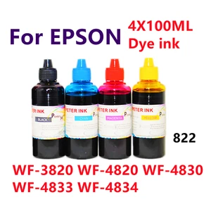 Premium Dye Ink refill for WF4834 WF4833 WF4830 WF4820 WF3820 WF3823 822 - Picture 1 of 4