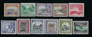 CYPRUS SCOTT #125-135 1934 PICTORIALS - MINT HINGED/LIGHT HINGED - Picture 1 of 2
