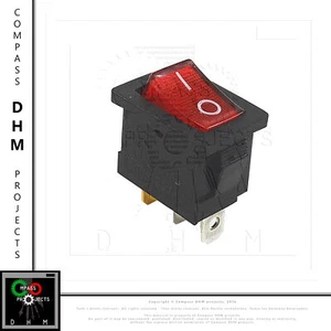 Interrupteur Peinture Bouton Rouge On/Off Interrupteur 6A 250V - Photo 1/1