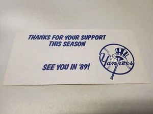 RS20 New York Yankees 1989 MLB Baseball O/S Preliminary Schedule Card - Picture 1 of 2