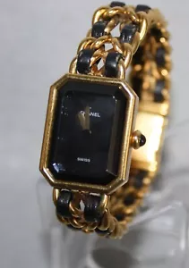 CHANEL Paris Premiere Size L H0001 Quartz Black Dial Ladies Watch 1987 Working - Picture 1 of 15