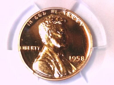 1958 Proof Lincoln Wheat Cent Penny PCGS PR 68 RD 42499357 - Image 1 of 3