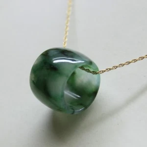 22.9ct Certified Grade A Natural Jade Icy Green Jadeite Cylinder Pendant #P974 - Picture 1 of 11
