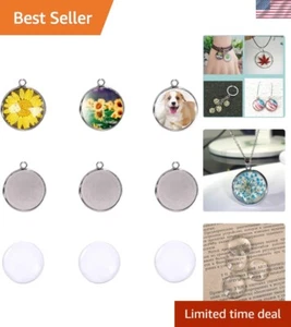 DIY Jewelry Making Set: 80 Pcs Stainless Steel Pendant Trays and Cabochon Domes - Picture 1 of 8