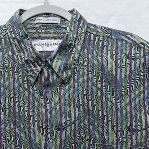 Vintage Jhane Barnes Shirt Mens Large Geometric Abstract 3D Woven In Japan - Picture 1 of 5