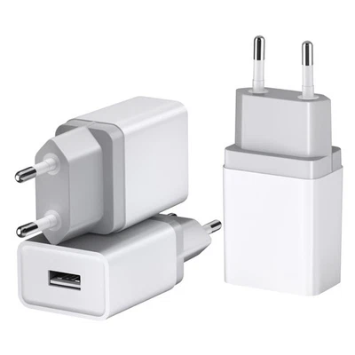 Caricatore USB 12W 2,4A/5V - Confezione da 3 Presa USB Alimentatore Adattatore S - Immagine 1 di 4