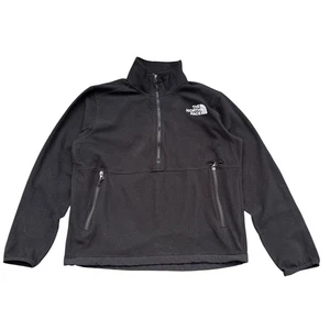 The North Face Mens Pullover Fleece Jacket Half Zip Black Large Pockets - Picture 1 of 7