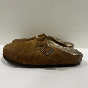 Birkenstock Boston Mujer 37 EE. UU. 6 Visón de oveja Gamuza Cuero Marrón Leer - Imagen 1 de 7