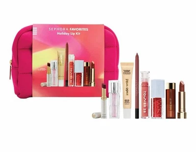 Sephora Favorites Lip Value Set Holiday 2025 10 Pc Bag Kit LIMITED EDITION Neil - Image 1 of 3