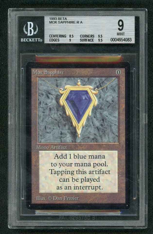 1993 Magic the Gathering Beta MOX Sapphire BGS MINT 9 - Image 1 of 2