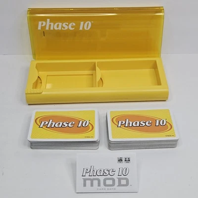 Phase 10 MOD Card Game 2011 Mattel Family Yellow + Instructions - Image 1 of 4