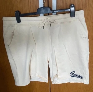 Guess Cream Sweat Shorts With Logo Detail, Size 2XL - Picture 1 of 3